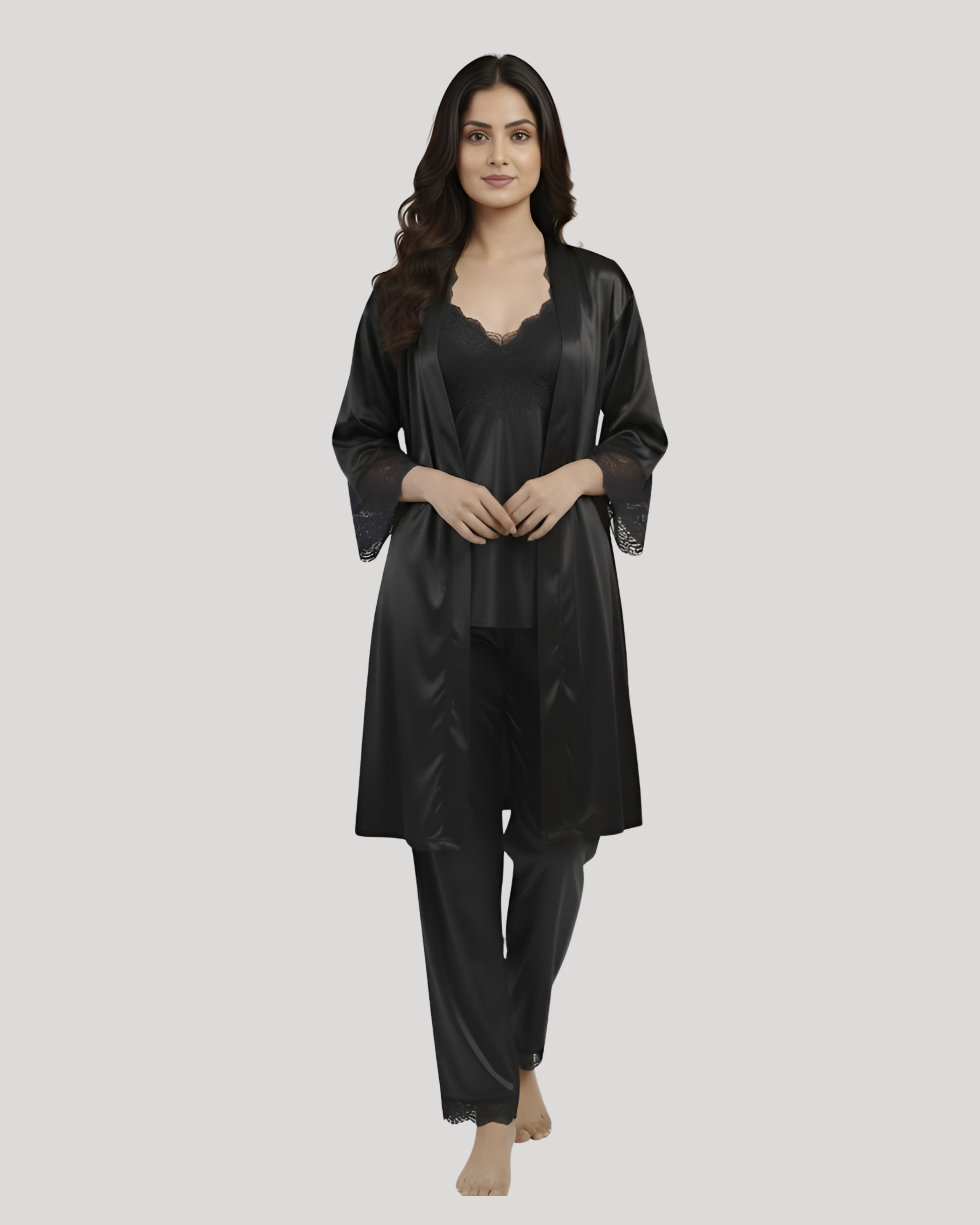 Women’s 3-Piece Nightwear Set – Soft & Comfortable Sleepwear