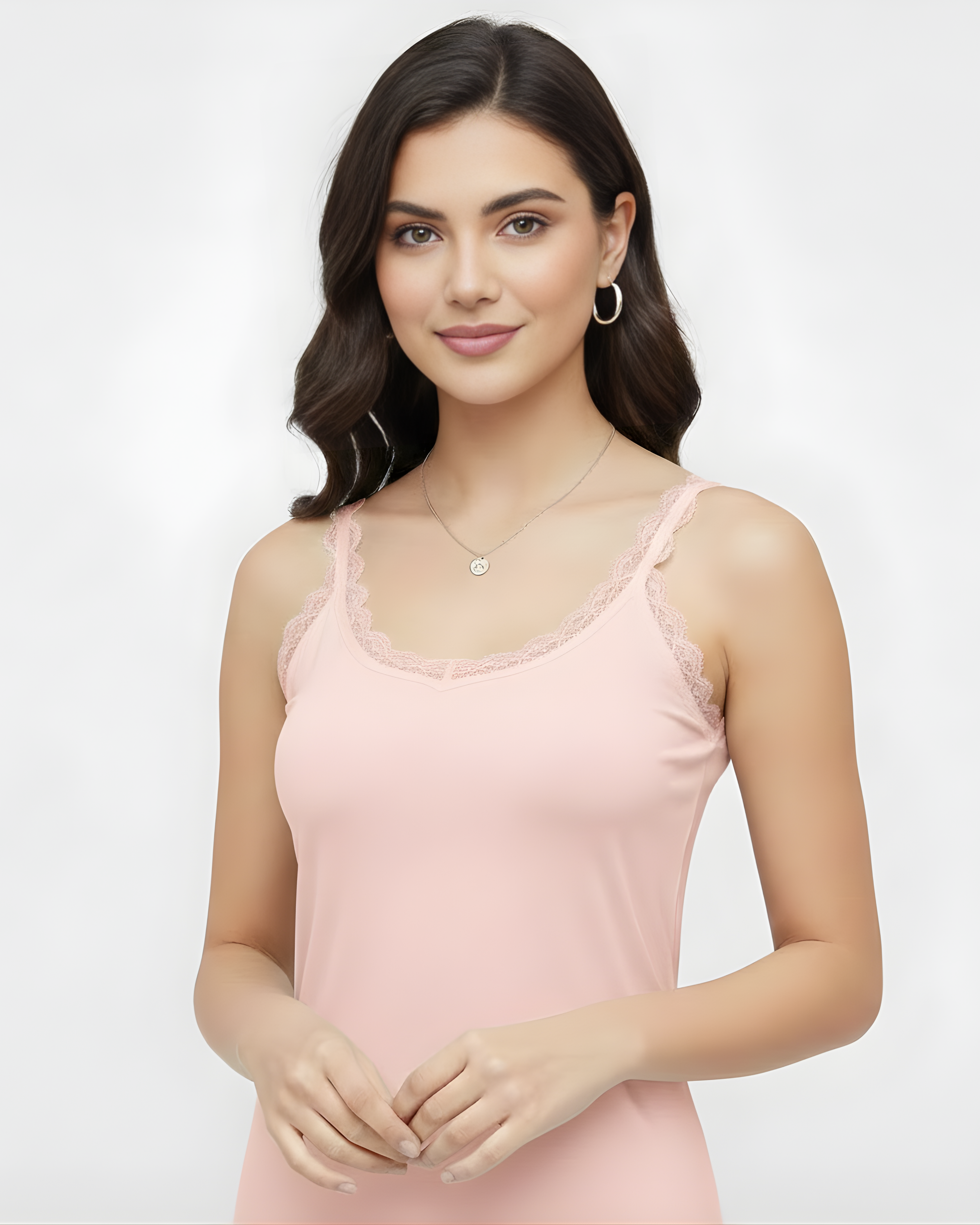 Lace Trim Cotton Soft Stretchy Tank Tops