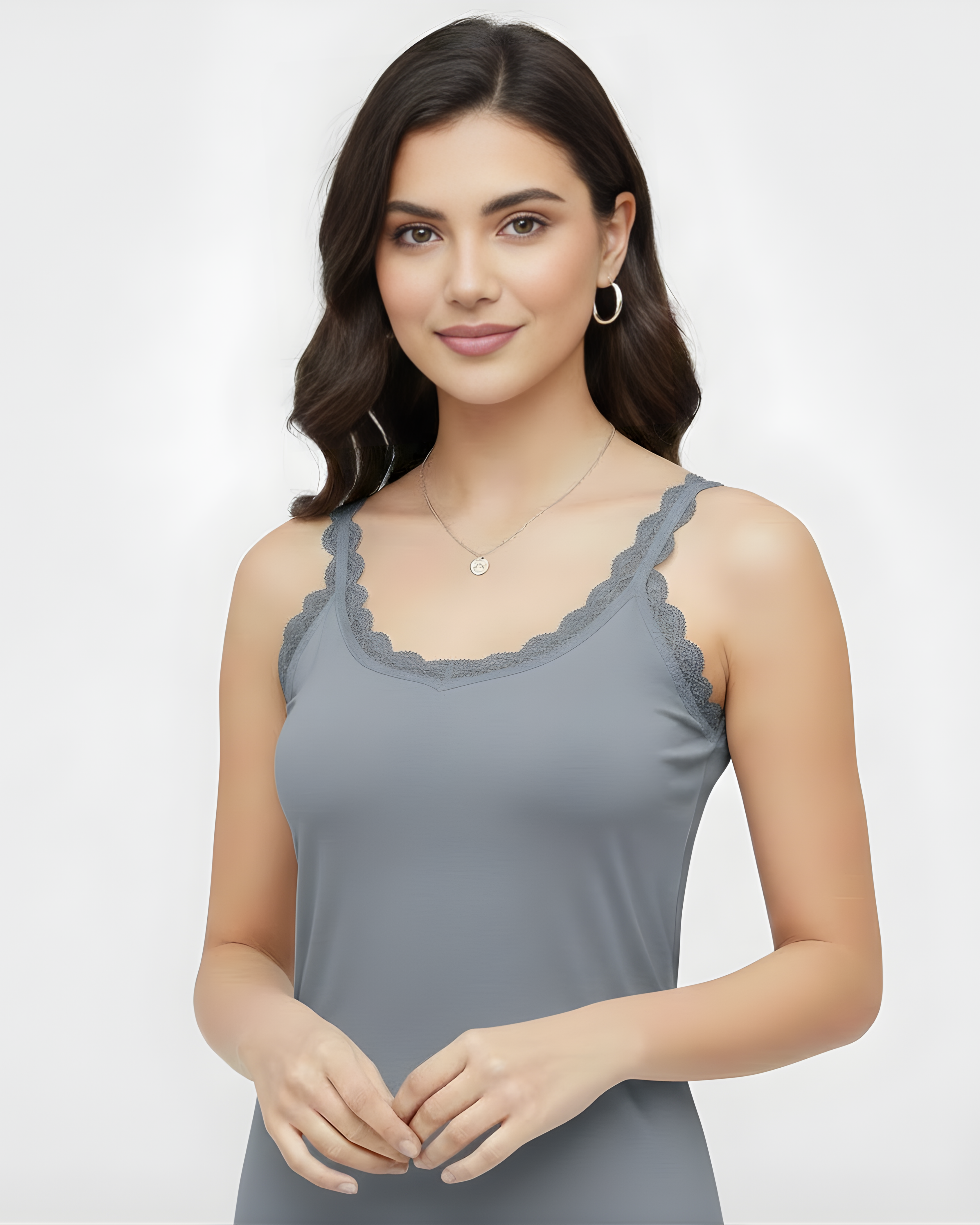 Lace Trim Cotton Soft Stretchy Tank Tops