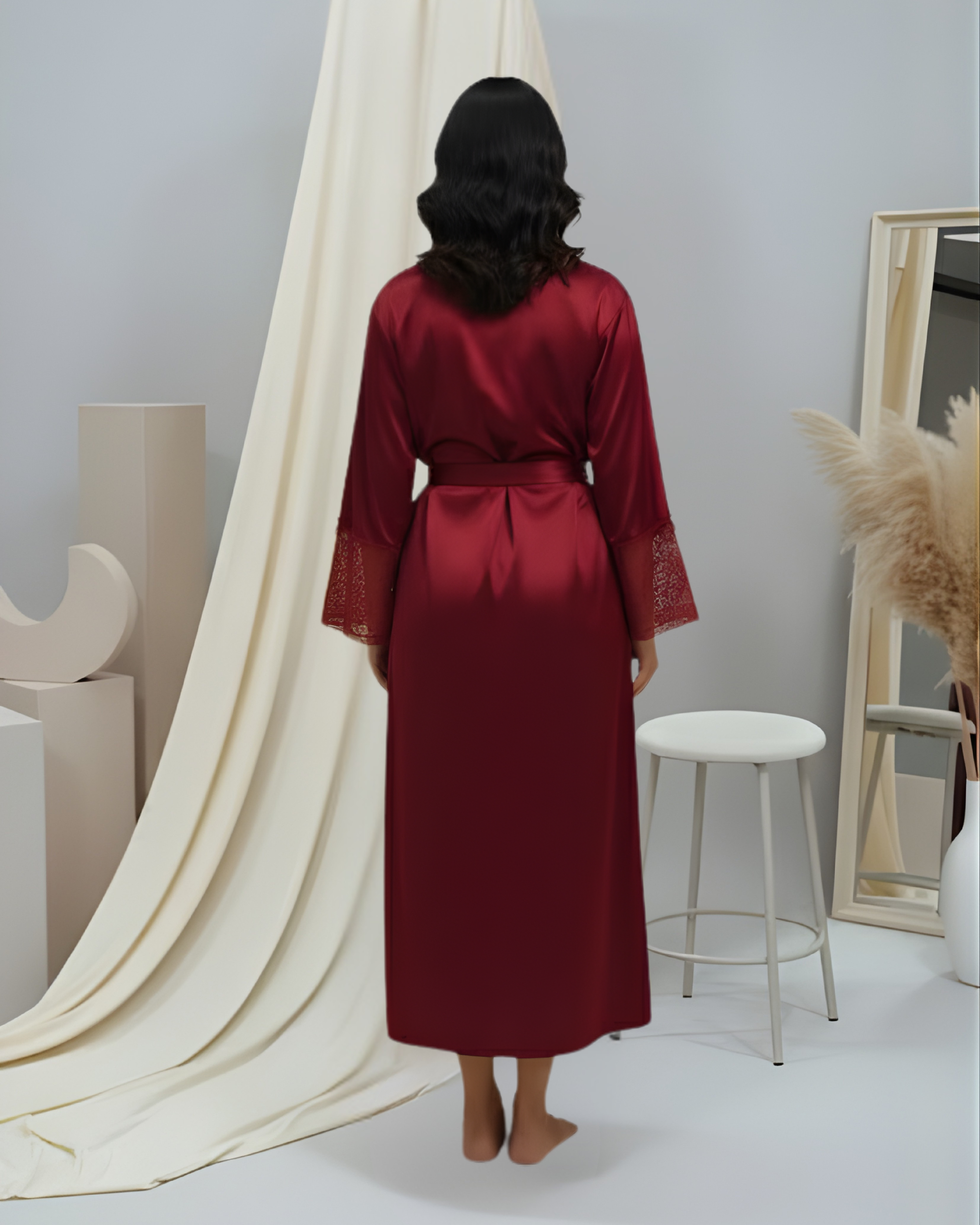 Elegant 3-Piece Gown Set – Nightwear with Timeless Charm