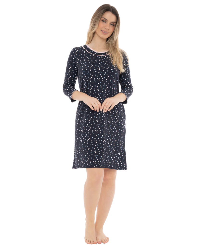 Rene Rofe Ditsy Floral 3/4 Sleeve Nightshirt