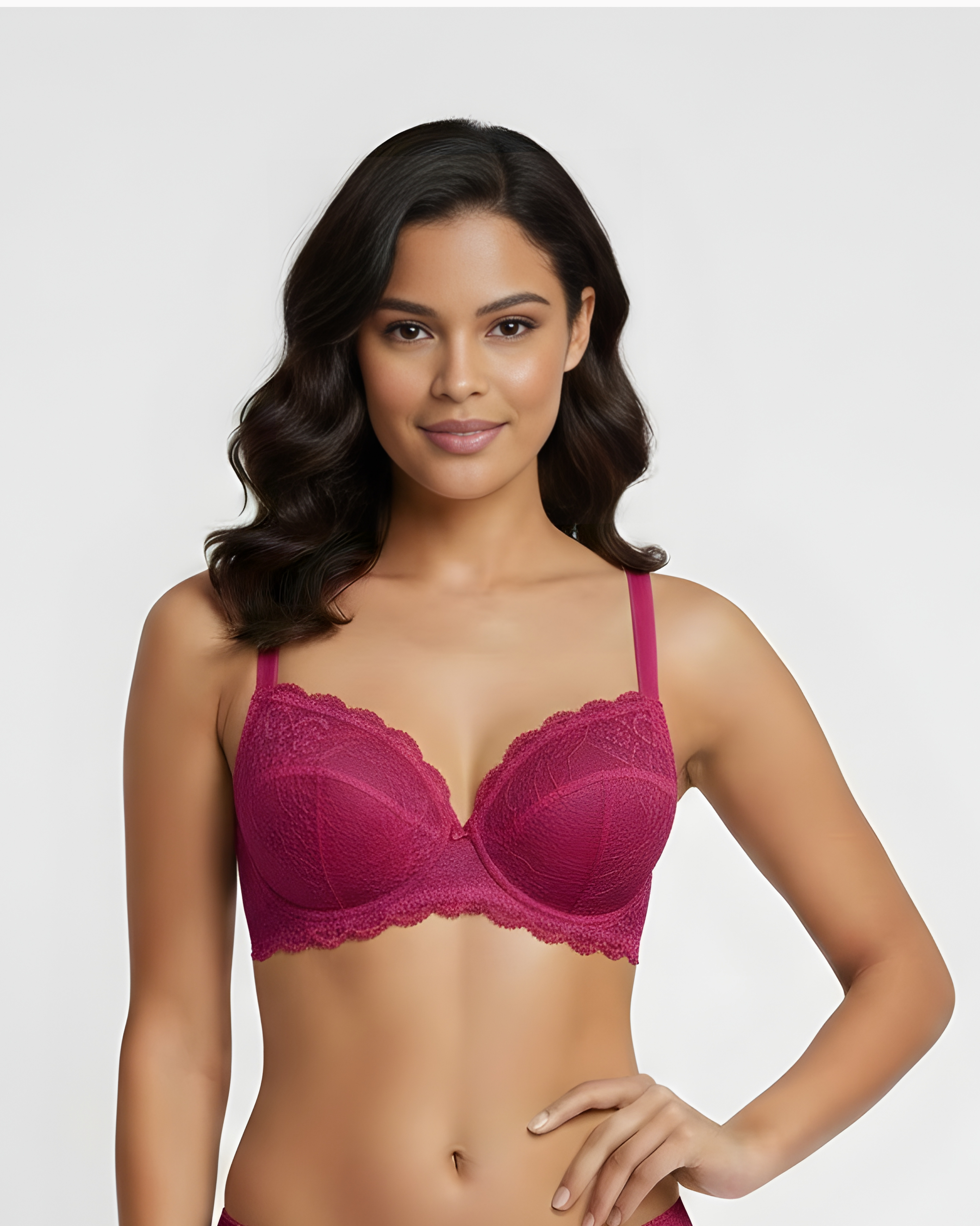 Rene Rofe lace demi cup light padded bra