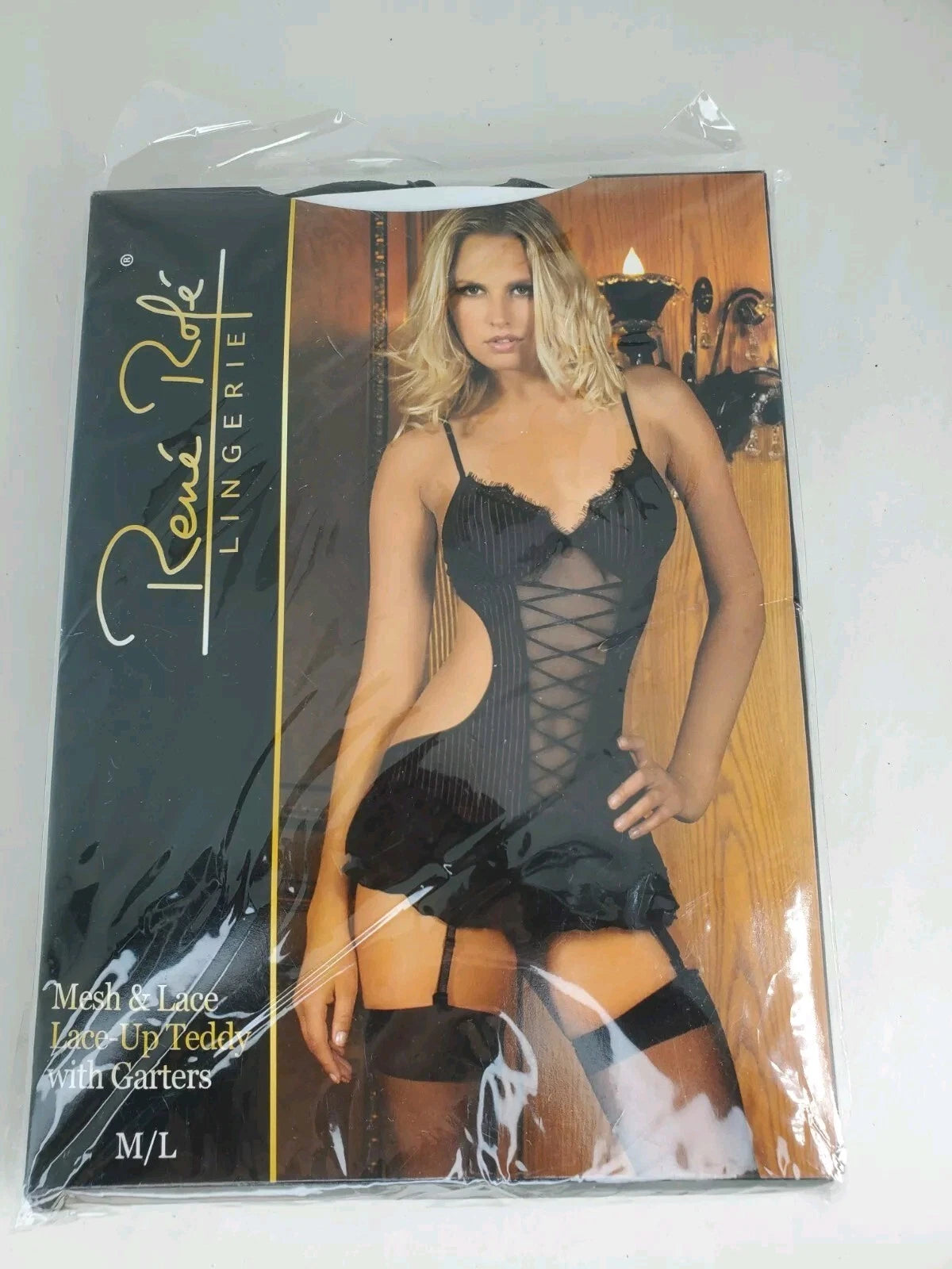 René Rofé LINGERIE Mesh Up Lace Teddy With Garders
