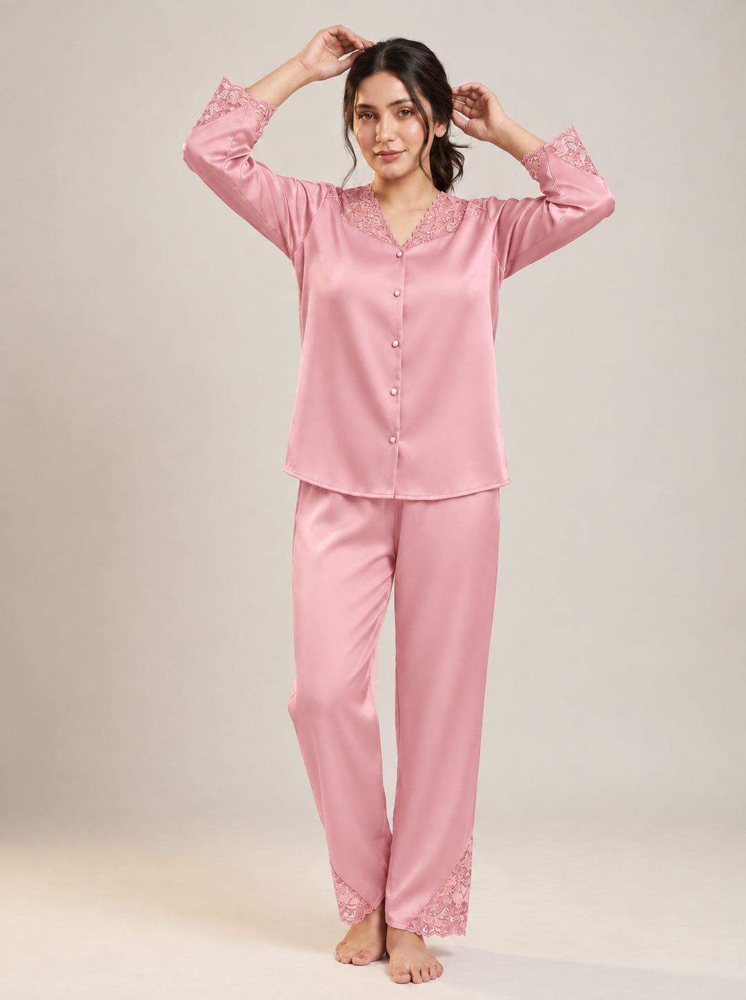 Desires Luxury Lace Pajama Set