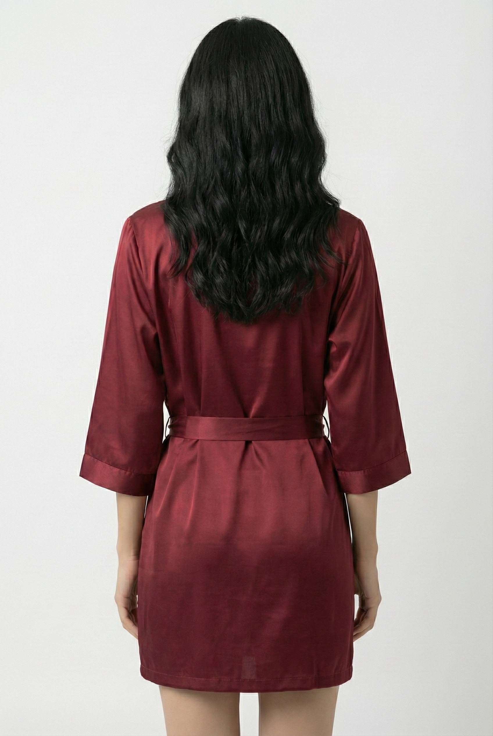 Desires 3 Pc paradise found silk short & Short gown set