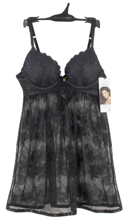 Daisy fuentes lace mesh babydoll with thong set