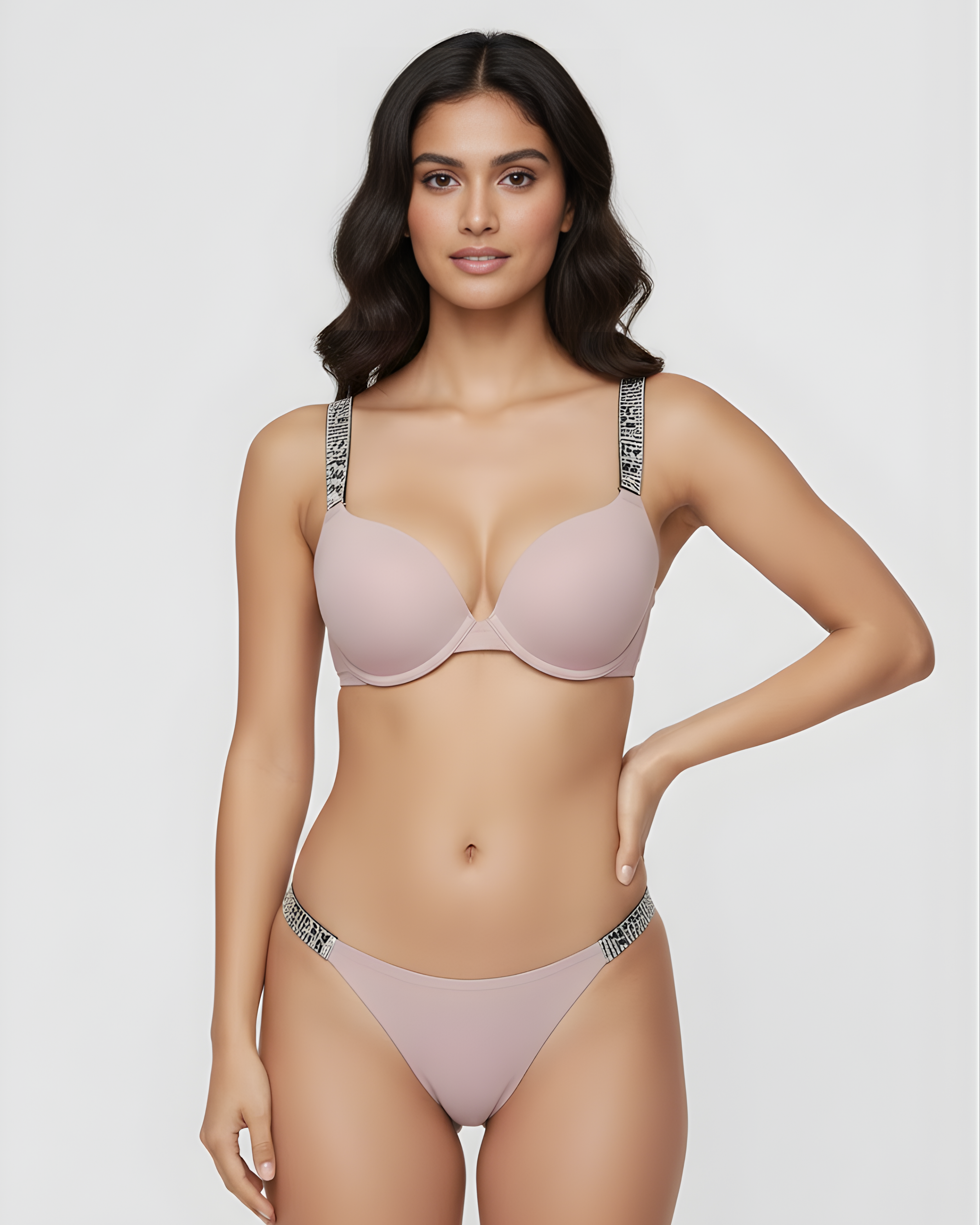 Vs pushup strap beads exclusive bra set