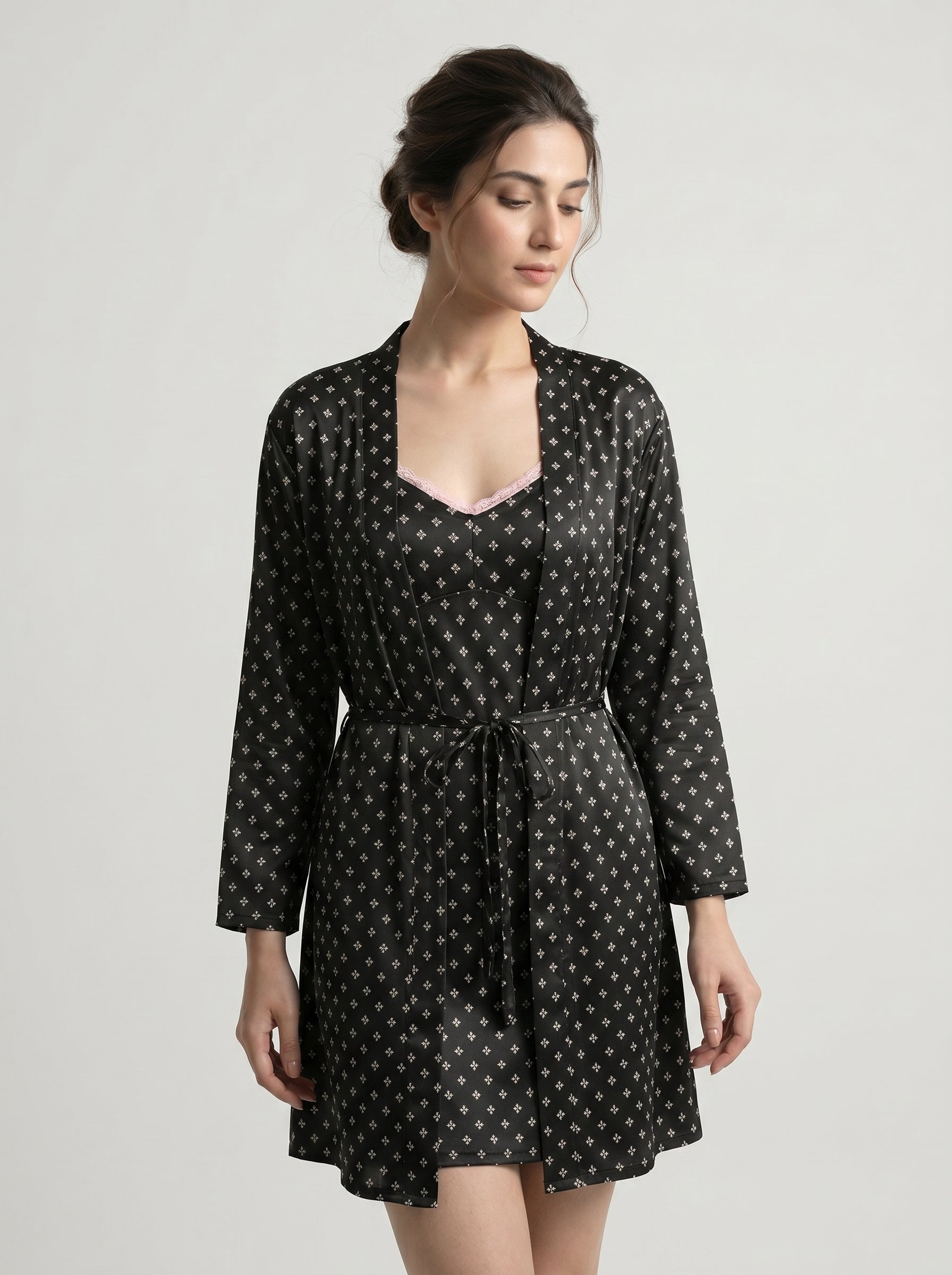 Desires Luxury Lace Nighty with gown– Soft, Elegant & Comfortable Sleepwear