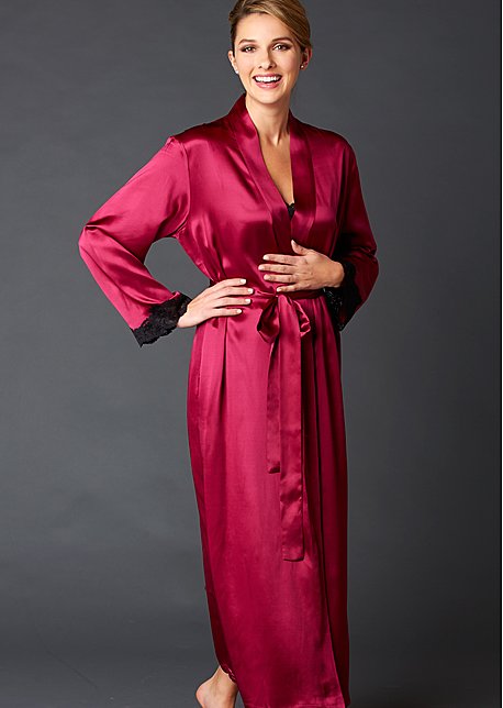Bridal full lace cuff long robe