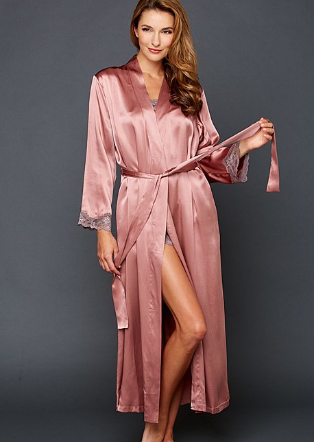 Bridal full lace cuff long robe