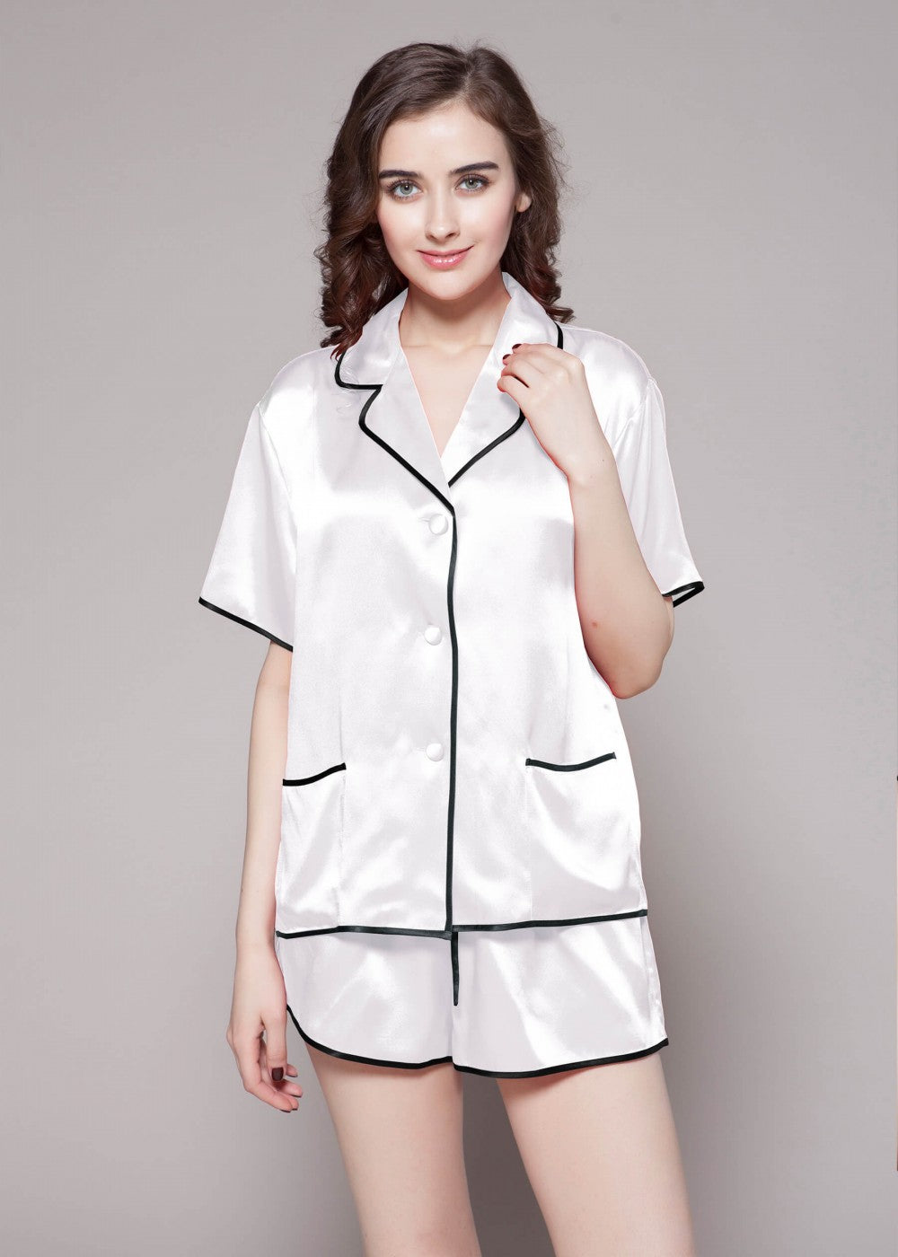 2 Pc Contrast trim Short Pajama Set