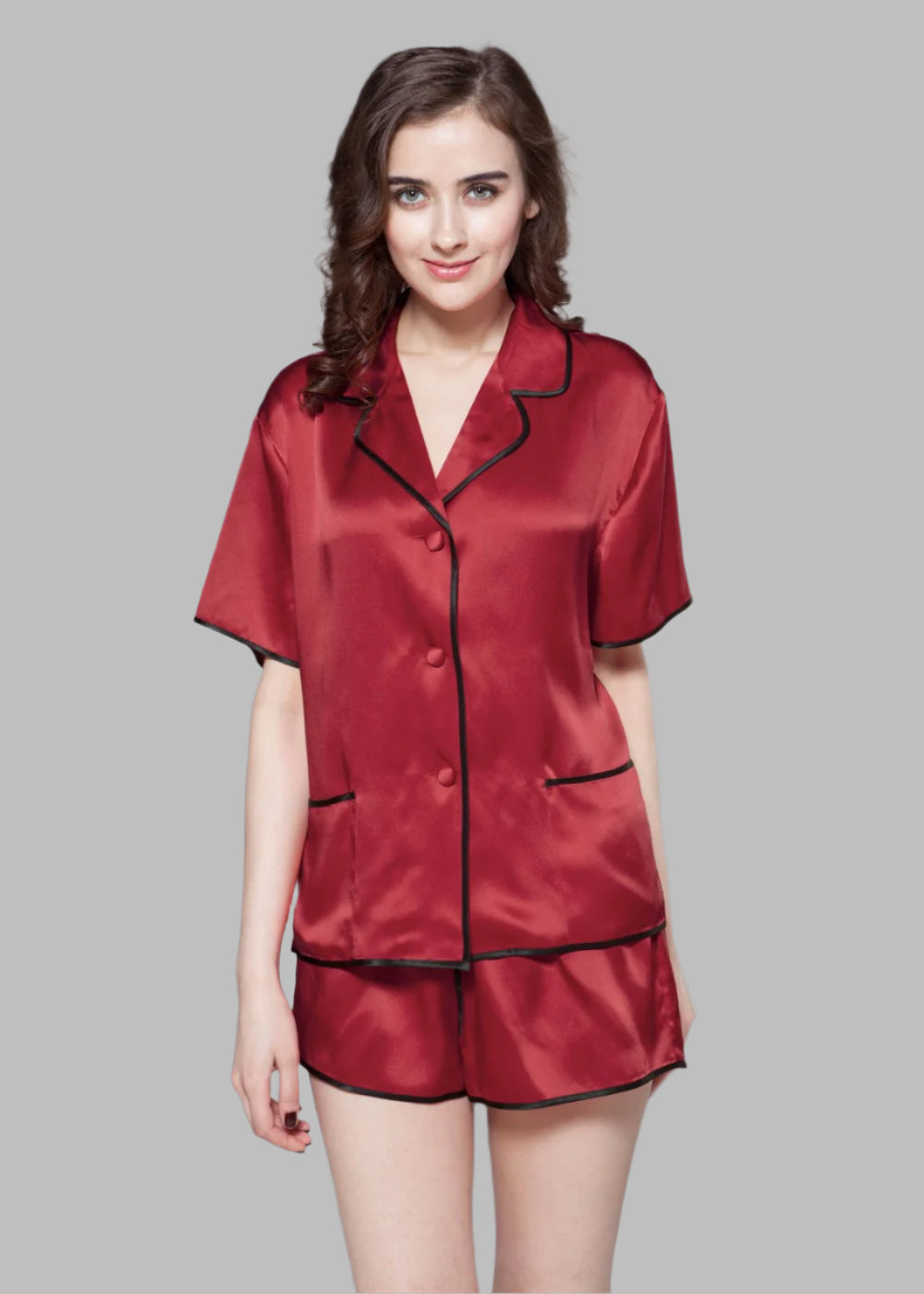 2 Pc Contrast trim Short Pajama Set